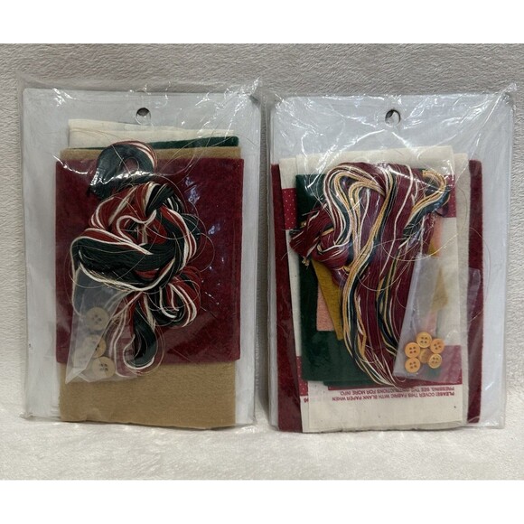 Vintage Christmas Felt Fabric Appliques Kit Gingerbread &Angel New Old Stock 95’ - Picture 2 of 6